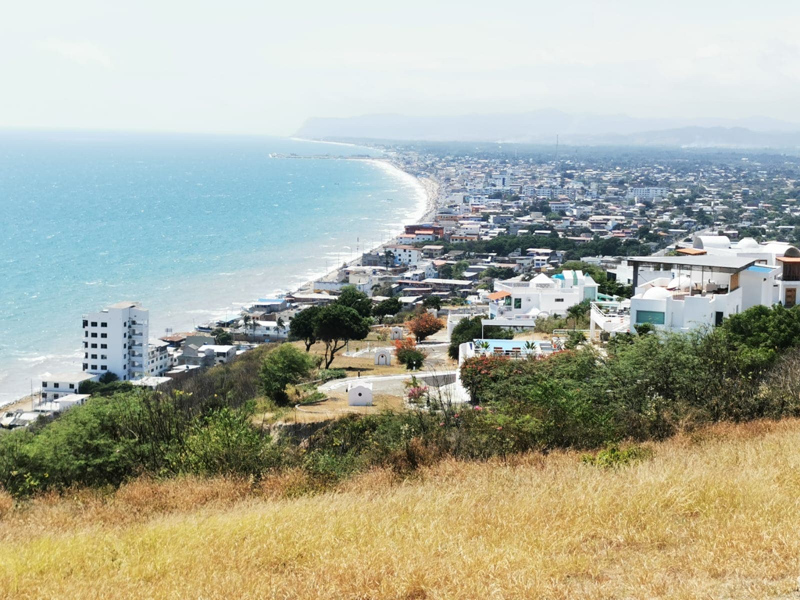 View over Crucita and its long beach from the hill
